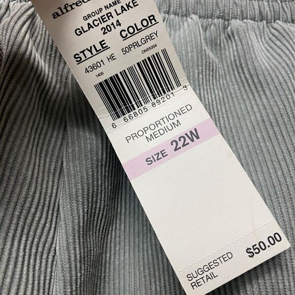 Alfred Dunner Sz 22 Prop Medium Corduroy Pants Elastic Comfort Waist Pocket - Picture 4 of 5